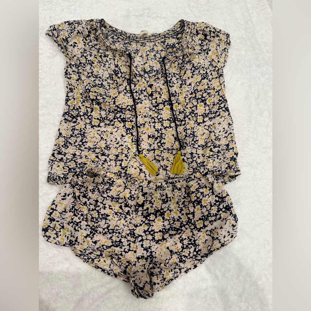Lucky Brand Floral Print Pajama Top and Shorts Set